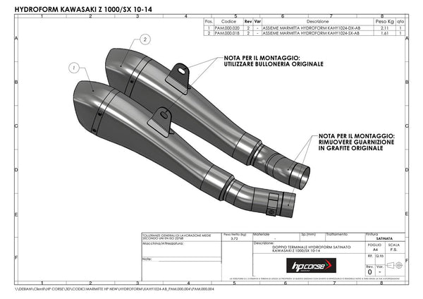 HP Corse HYDROFORM BLACK – KAWASAKI Z 1000 2010-2016