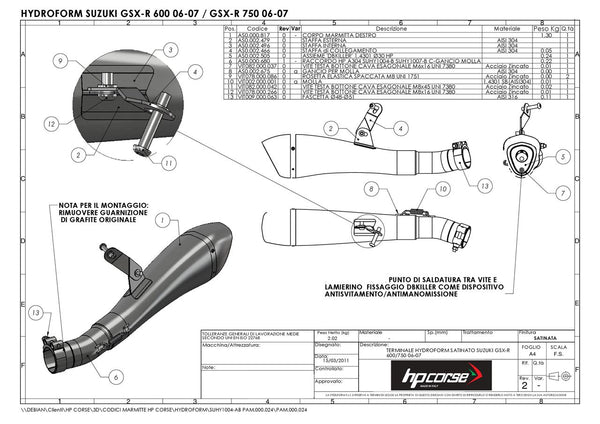 HP Corse HYDROFORM BLACK – SUZUKI GSX-R 600 750 2006-2007