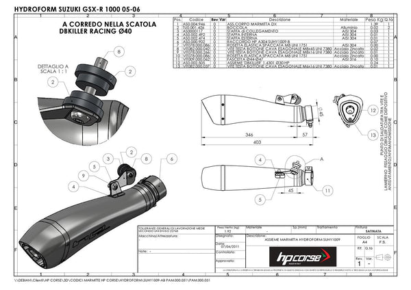 HP Corse HYDROFORM SATIN – SUZUKI GSX-R 1000 2005-2006