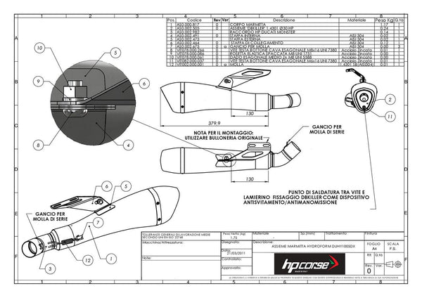 HP Corse HYDROFORM BLACK – DUCATI MONSTER 696/796/1100