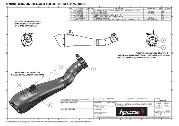 HP Corse HYDROFORM BLACK – SUZUKI GSX-R 600 750 2008-2010