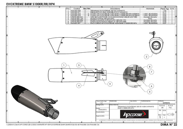 HP Corse EVOXTREME 260 SATIN – BMW S 1000 RR 2009-2014