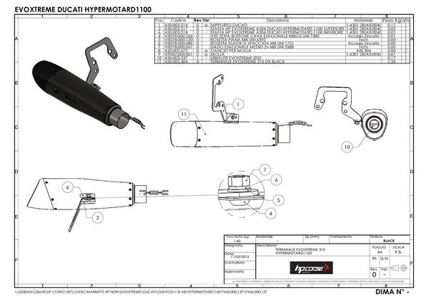 HP Corse EVOXTREME 310 SATIN – DUCATI HYPERMOTARD 1100 2007-2012