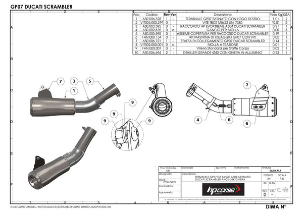 HP Corse GP-07 SATIN – DUCATI SCRAMBLER 800 2015-2020