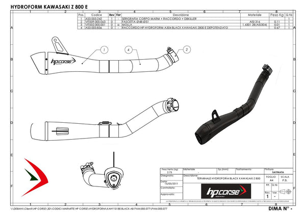 HP Corse HYDROFORM BLACK – KAWASAKI Z 800 2013-2015