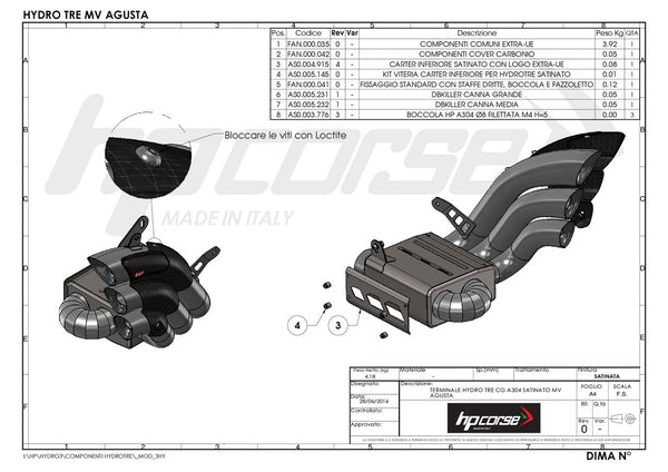 HP Corse HYDROTRE SATIN COVER CARB – MV AGUSTA TURISMO VELOCE 2014-2024