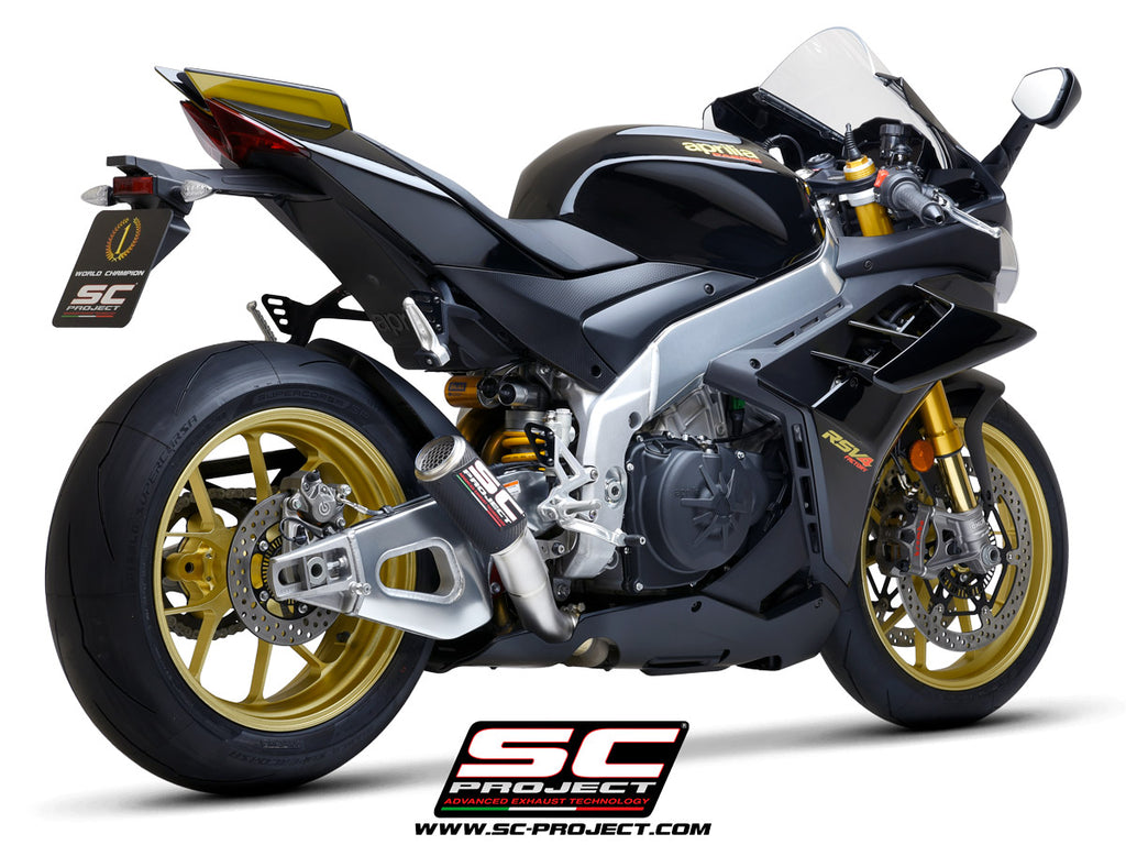 Picture of CR-T carbon fibre exhaust, with stoneguard grid