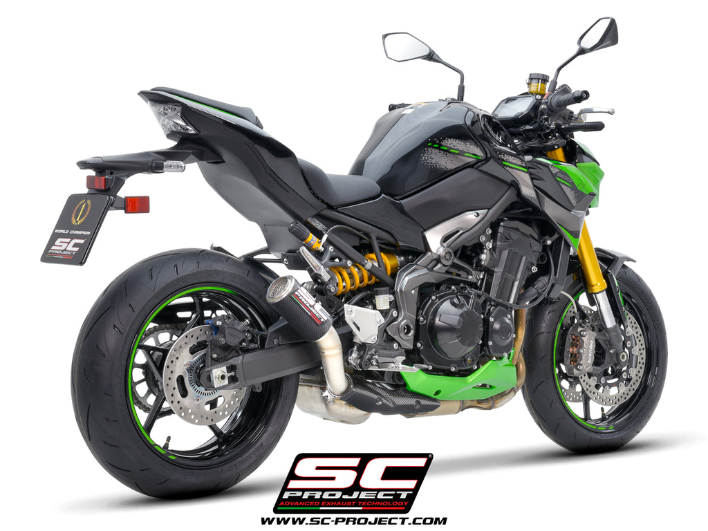 Picture of CR-T carbon fibre exhaust, with stoneguard grid