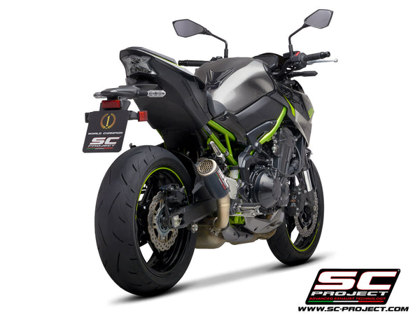 Picture of CR-T carbon fibre exhaust, with stoneguard grid