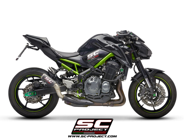 Picture of CR-T carbon fibre exhaust, with stoneguard grid