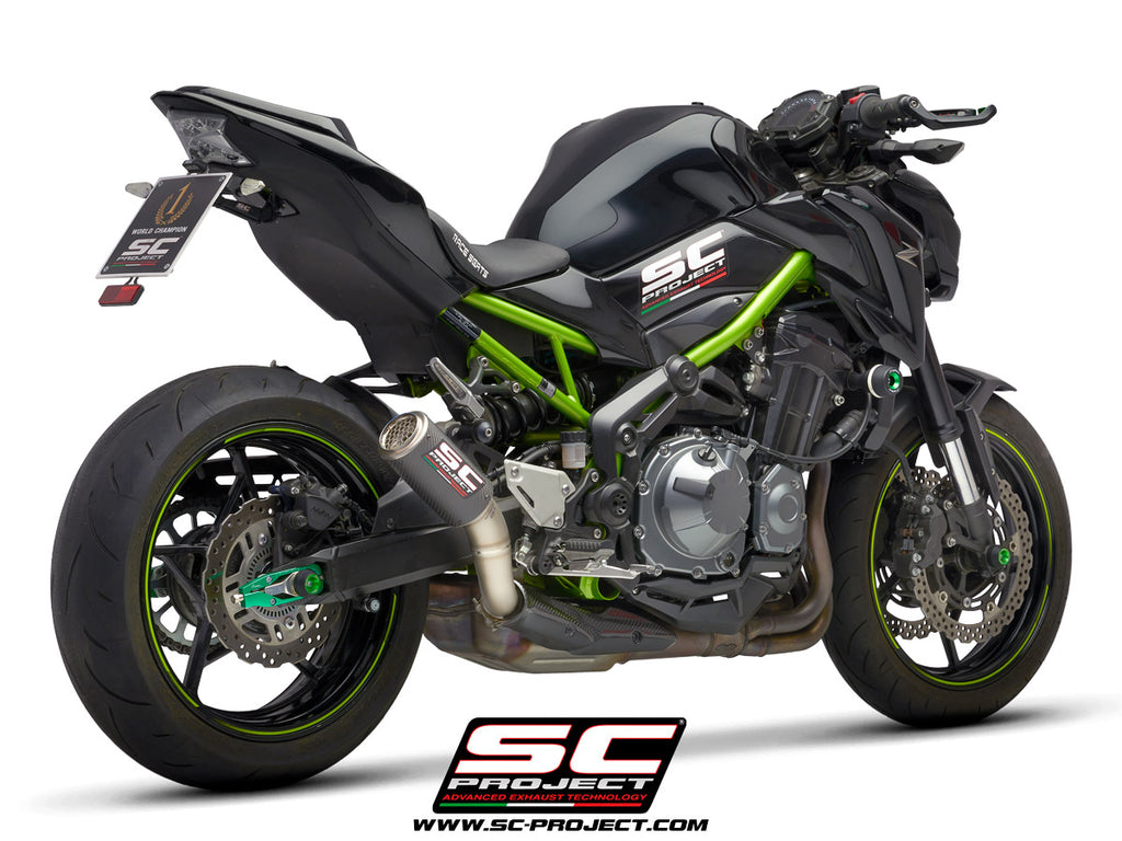 Picture of CR-T carbon fibre exhaust, with stoneguard grid