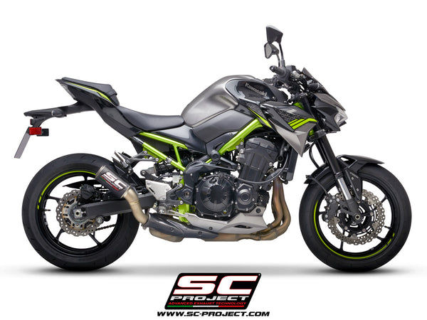 Picture of CR-T carbon fibre exhaust, with stoneguard grid