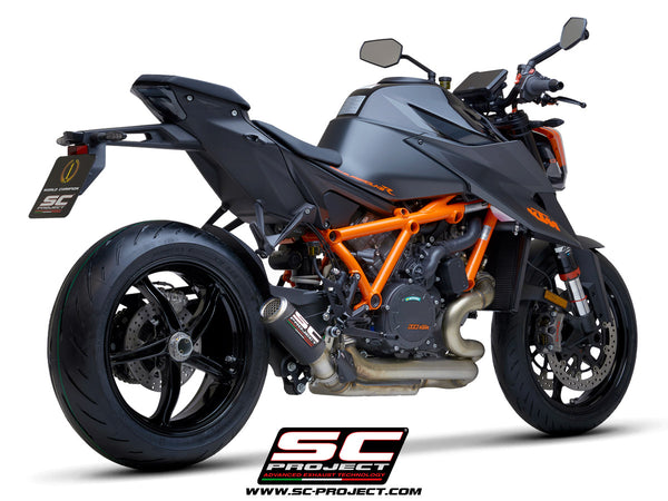 Picture of CR-T carbon fibre exhaust, with stoneguard grid