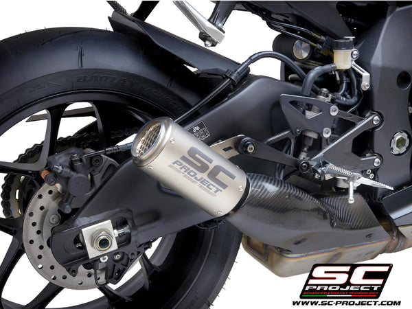 Picture of CR-T titanium exhaust, with stoneguard grid