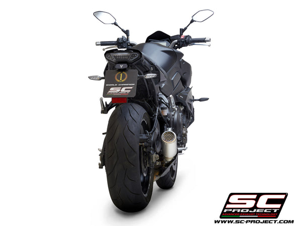 Picture of CR-T titanium exhaust, with stoneguard grid
