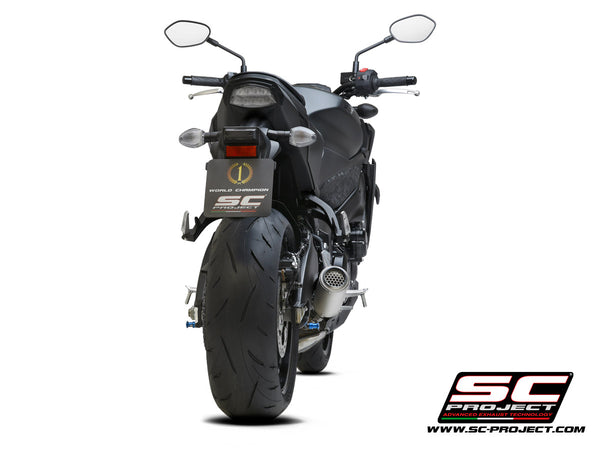 Picture of CR-T titanium exhaust, with stoneguard grid