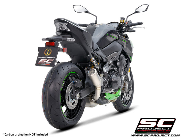 Picture of CR-T titanium exhaust, with stoneguard grid (WITHOUT carbon fibre heat protection)