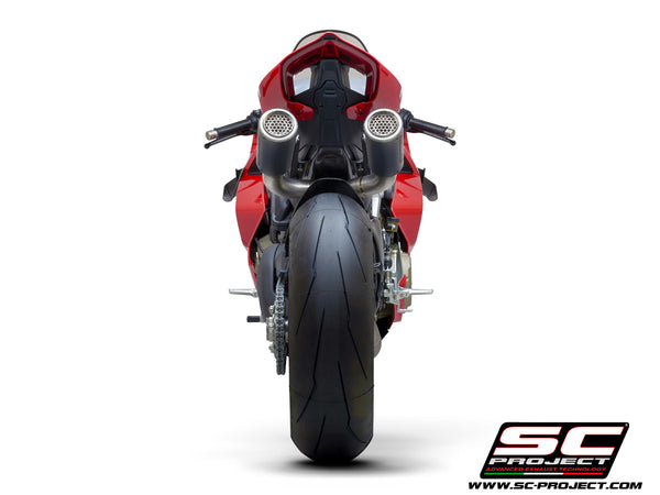 Picture of 4-2-1-2 Titanium Cu-Nb WSBK full exhaust system, with CR-T M2 carbon fibre exhausts