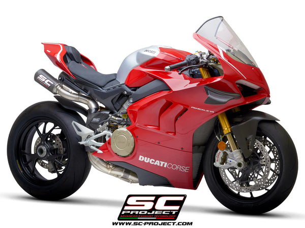 Picture of 4-2-1-2 Titanium Cu-Nb WSBK full exhaust system, with CR-T M2 carbon fibre exhausts