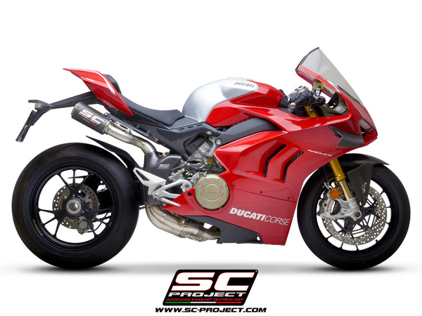Picture of 4-2-1-2 Titanium Cu-Nb WSBK full exhaust system, with CR-T M2 carbon fibre exhausts