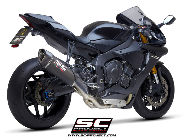 Picture of SC1-R carbon fibre exhaust (350 mm), with de-cat link pipe