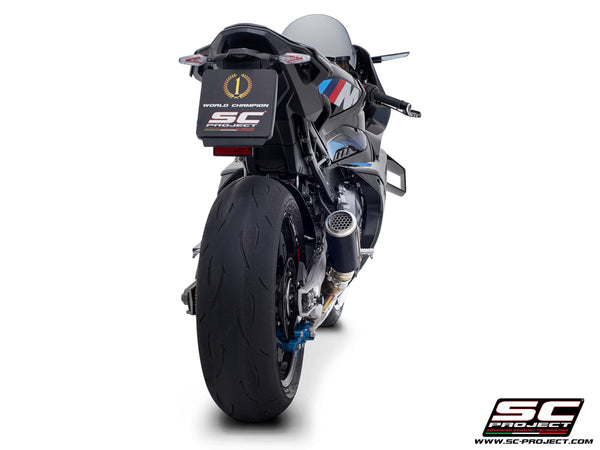 Picture of CR-T carbon fibre exhaust, with stoneguard grid