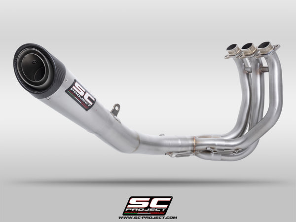Triumph Street Triple 765 R - RS with SC-Project full exhaust system with S1 stainless steel exhaust, side view