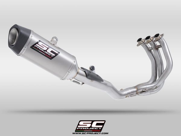 Triumph Street Triple 765 R - RS with SC-Project full exhaust system with SC1-R titanium exhaust, side view