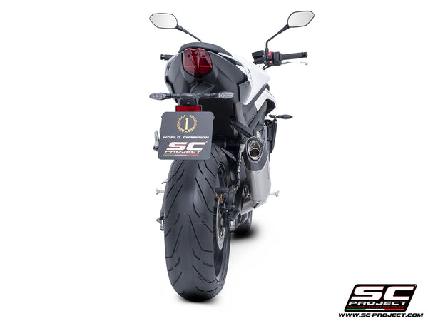 Triumph Street Triple 765 R - RS with SC-Project SC1-S titanium exhaust, back view