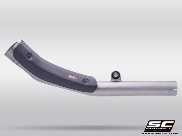 Kove 450 Rally with SC-Project decat titanium exhaust, side view