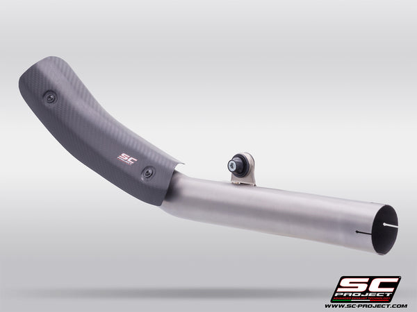 Kove 450 Rally with SC-Project decat titanium exhaust, 3/4 front view