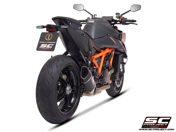 KTM 1390 Super Duke R (2024) with SC-Project SC1-R carbon exhaust, rear view