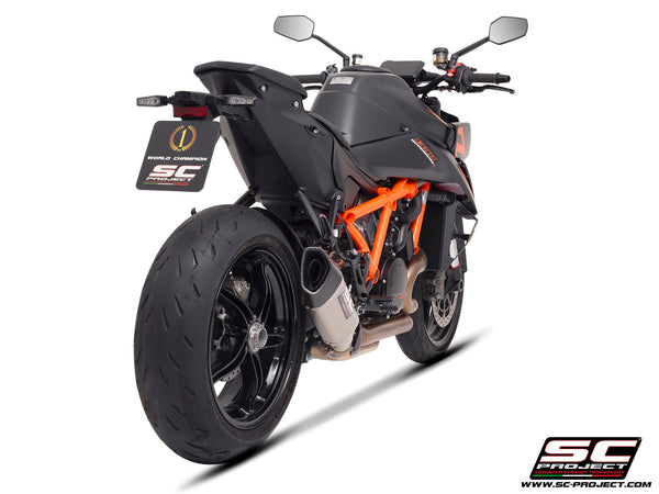 KTM 1390 Super Duke R (2024) with SC-Project SC1-R titanium exhaust, rear view
