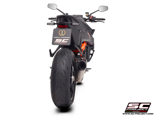 KTM 1390 Super Duke R (2024) with SC-Project S1 titanium exhaust, back view