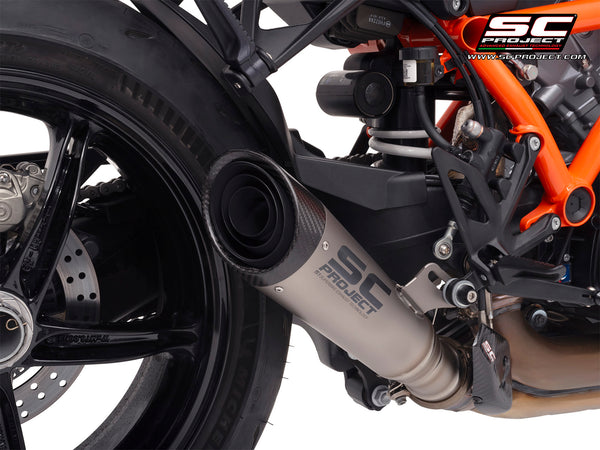 KTM 1390 Super Duke R (2024) with SC-Project S1 titanium exhaust, detail view
