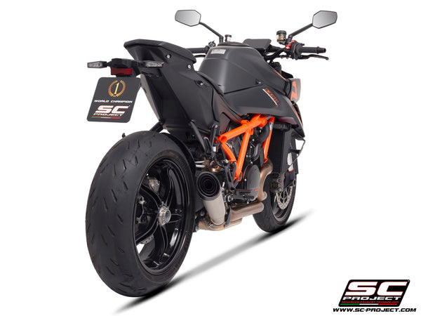 KTM 1390 Super Duke R (2024) with SC-Project S1 titanium exhaust, rear view