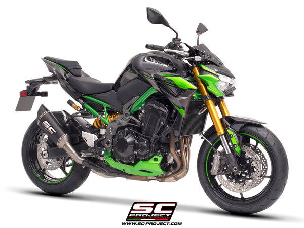 Kawasaki Z900 (2017-2019) - EURO 4 with SC-Project SC1-R carbon exhaust, 3/4 front view