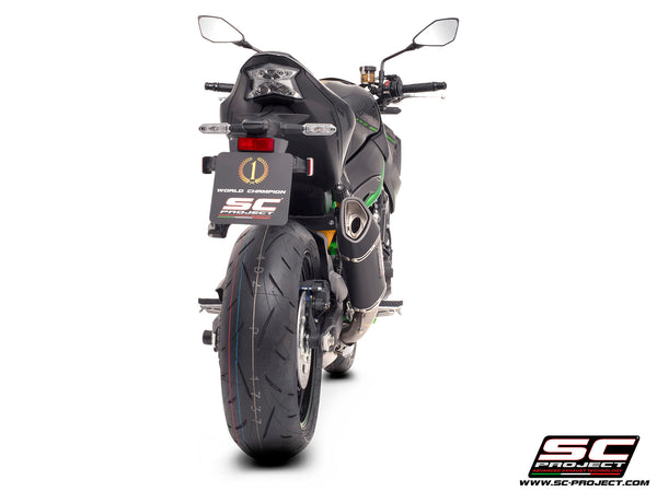 Kawasaki Z900 A2 (2020 - 2024) - EURO 5 with SC-Project SC1-R carbon exhaust, back view