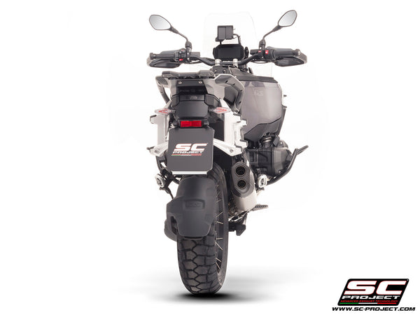 BMW R 1300 GS Adventure with SC-Project Adventure-R titanium matt black exhaust, back view