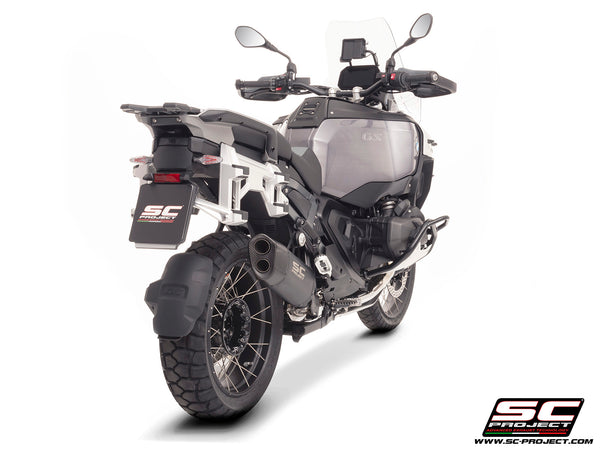 BMW R 1300 GS Adventure with SC-Project Adventure-R titanium matt black exhaust, rear view