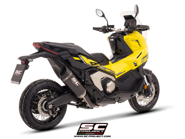HONDA X ADV 750 with SC-Project SC1-R carbon exhaust, 3/4 rear view