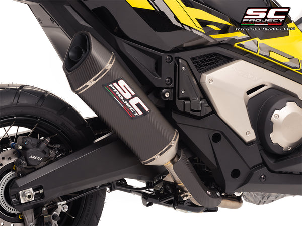 HONDA X ADV 750 with SC-Project SC1-R carbon exhaust, detail view