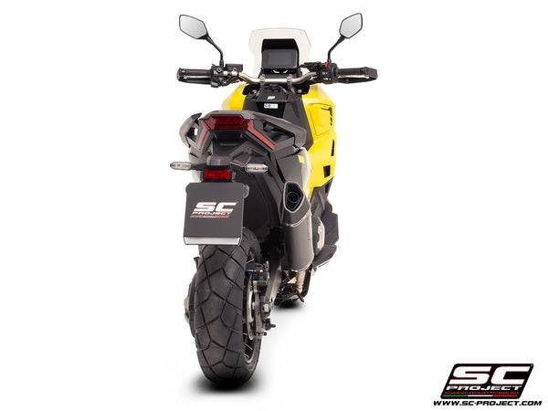 HONDA X ADV 750 with SC-Project SC1-R carbon exhaust, back view