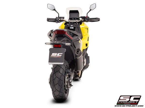 HONDA X ADV 750 with SC-Project SC1-X carbon exhaust, back view