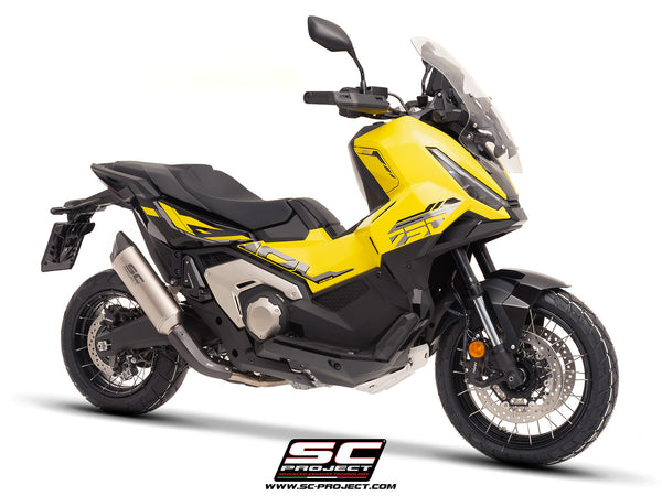 HONDA X ADV 750 with SC-Project SC1-X titanium exhaust, 3/4 front view