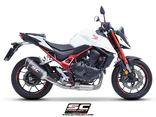 Honda CB750 Hornet with SC-Project SC1-R carbon exhaust, side view