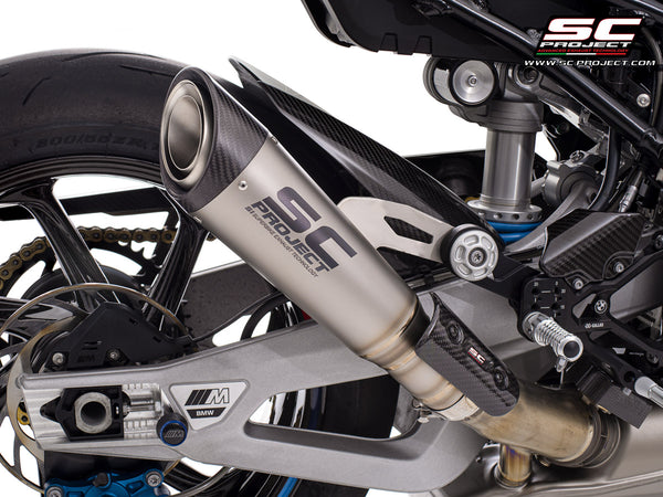 BMW M 1000 RR with SC-Project S1 titanium exhaust, detail view