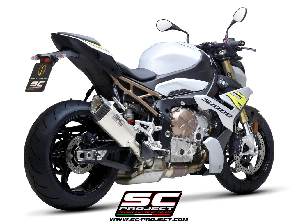 BMW S 1000 R with SC-Project SC1-R titanium exhaust, 3/4 rear view