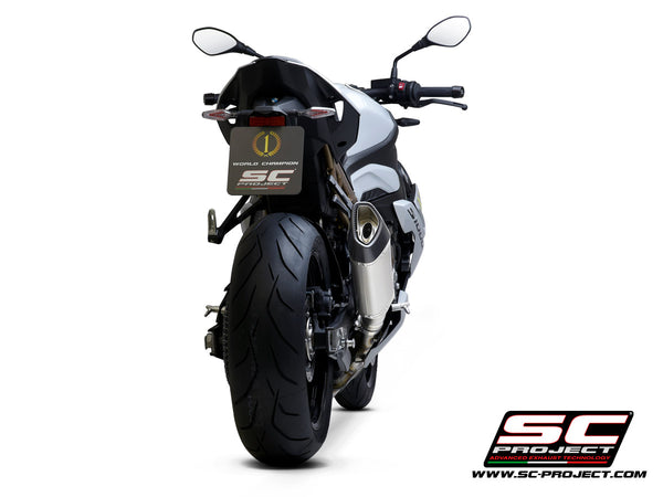 BMW S 1000 R with SC-Project SC1-R titanium exhaust, back view