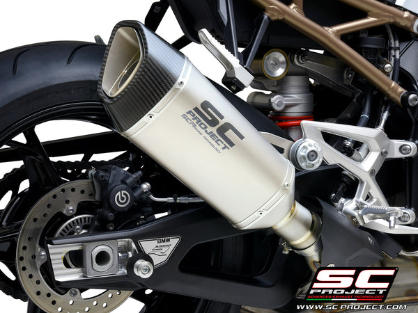 BMW S 1000 R with SC-Project SC1-R titanium exhaust, detail view